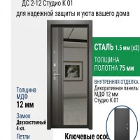 Входная металлическая дверь ДС 2  12 Студио К 01