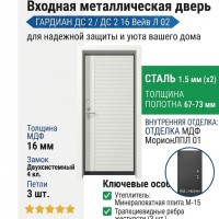 Входная металлическая дверь ДС 2  16 Вейв Л 02