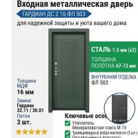 Входная металлическая дверь ДС 2  16 ФЛ 503