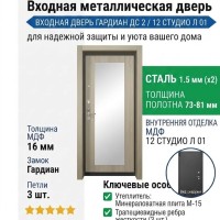 Входная металлическая дверь ДС 2  12 Студио Л 01