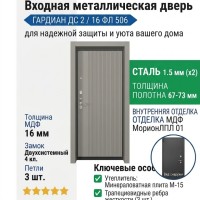 Входная металлическая дверь ДС 2  16 ФЛ 506