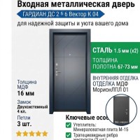 Входная металлическая дверь ДС 2  6 Вектор К 04