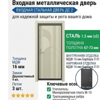 Входная металлическая дверь ДС 2  16 Барбара Л 01