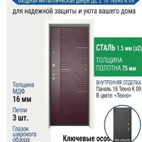 Входная металлическая дверь ДС 2  16 Техно К 09
