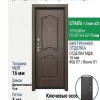 Входная металлическая дверь ДС 2  16 ФШ 07