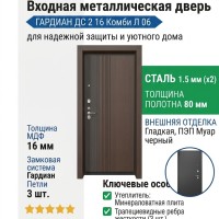 Входная металлическая дверь ДС 2  16 Комби Л 06