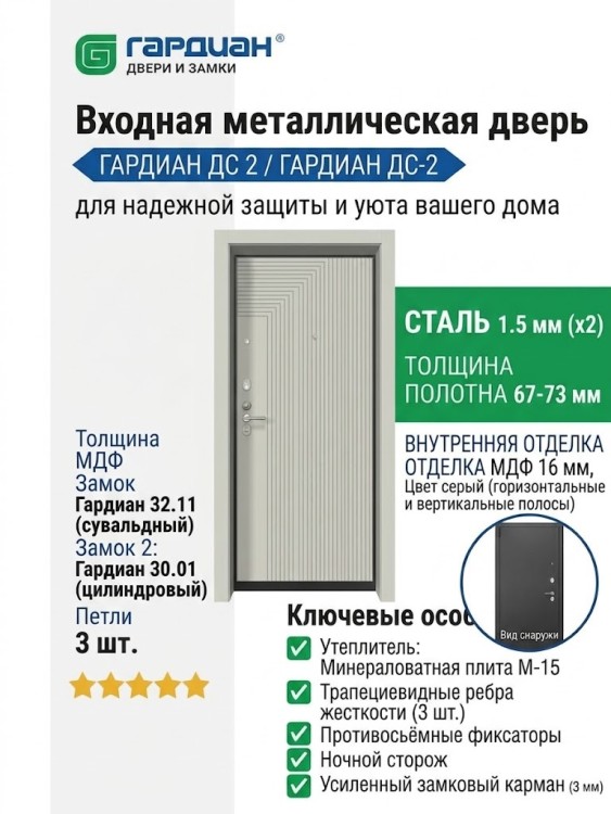 Входная металлическая дверь ДС 2 16 Техно Л 05