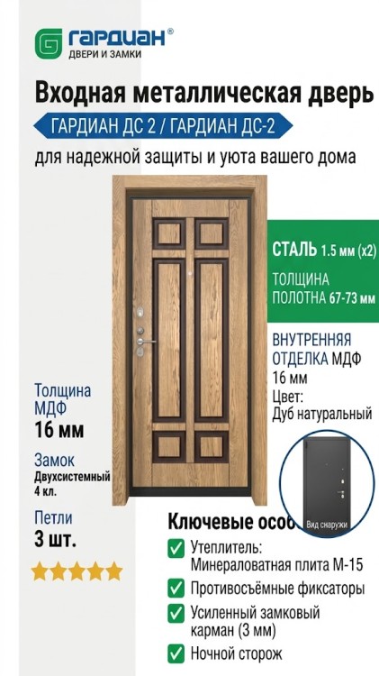 Входная металлическая дверь ДС 2 16 Эстет Ш 08