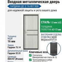 Входная металлическая дверь ДС 2  16 ФЛ 508