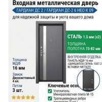 Входная металлическая дверь ДС 2  6 Нео К 09