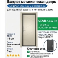 Входная металлическая дверь ДС 2  6 Вектор К 03