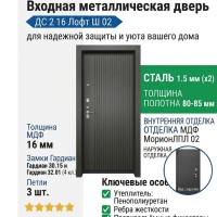 Входная металлическая дверь ДС 2  16 Лофт Ш 02