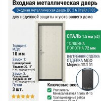 Входная металлическая дверь ДС 2  6 Стайл Л 05