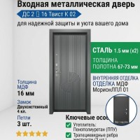 Входная металлическая дверь ДС 2  16 Твист К 02