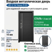 Входная металлическая дверь ДС 2  16 Техно Л 03