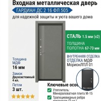 Входная металлическая дверь ДС 2  16 ФЛ 505